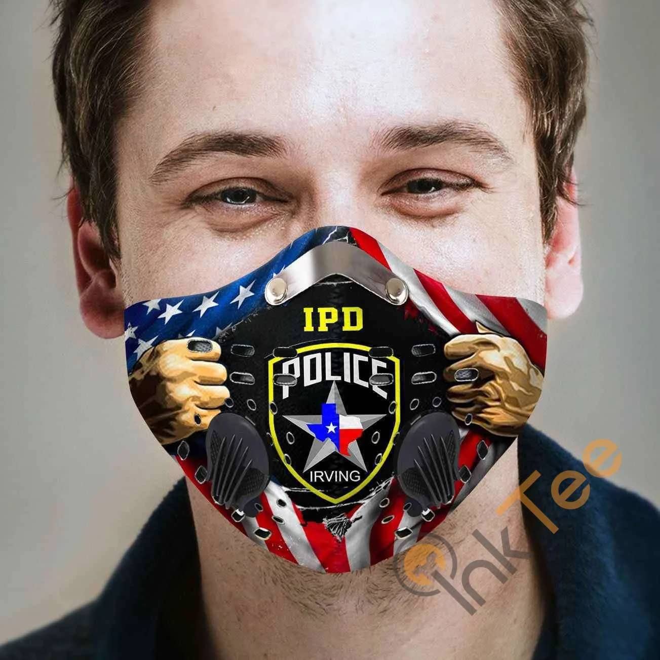 Irving Police Department Filter Activated Carbon Pm 2.5 Fm Sku 2352 Face Mask