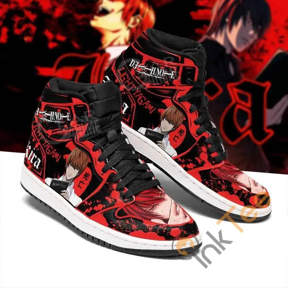 Light Yagami Red Custom Death Note Sneakers Anime Air Jordan Shoes