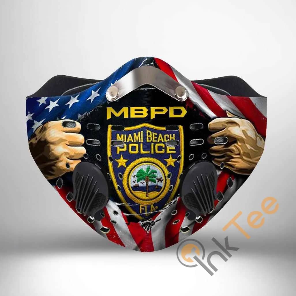 Miami Beach Police Department Filter Activated Carbon Pm 2.5 Fm Sku 2311 Face Mask