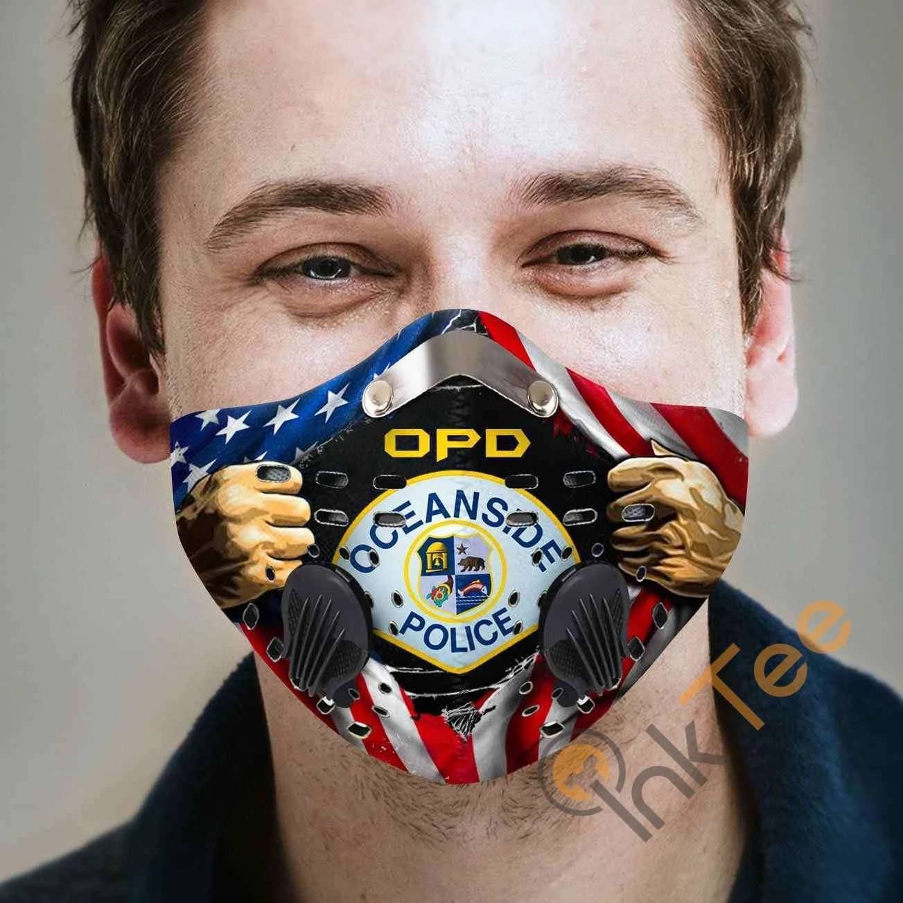 Oceanside Police Department Filter Activated Carbon Pm 2.5 Fm Sku 2328 Face Mask
