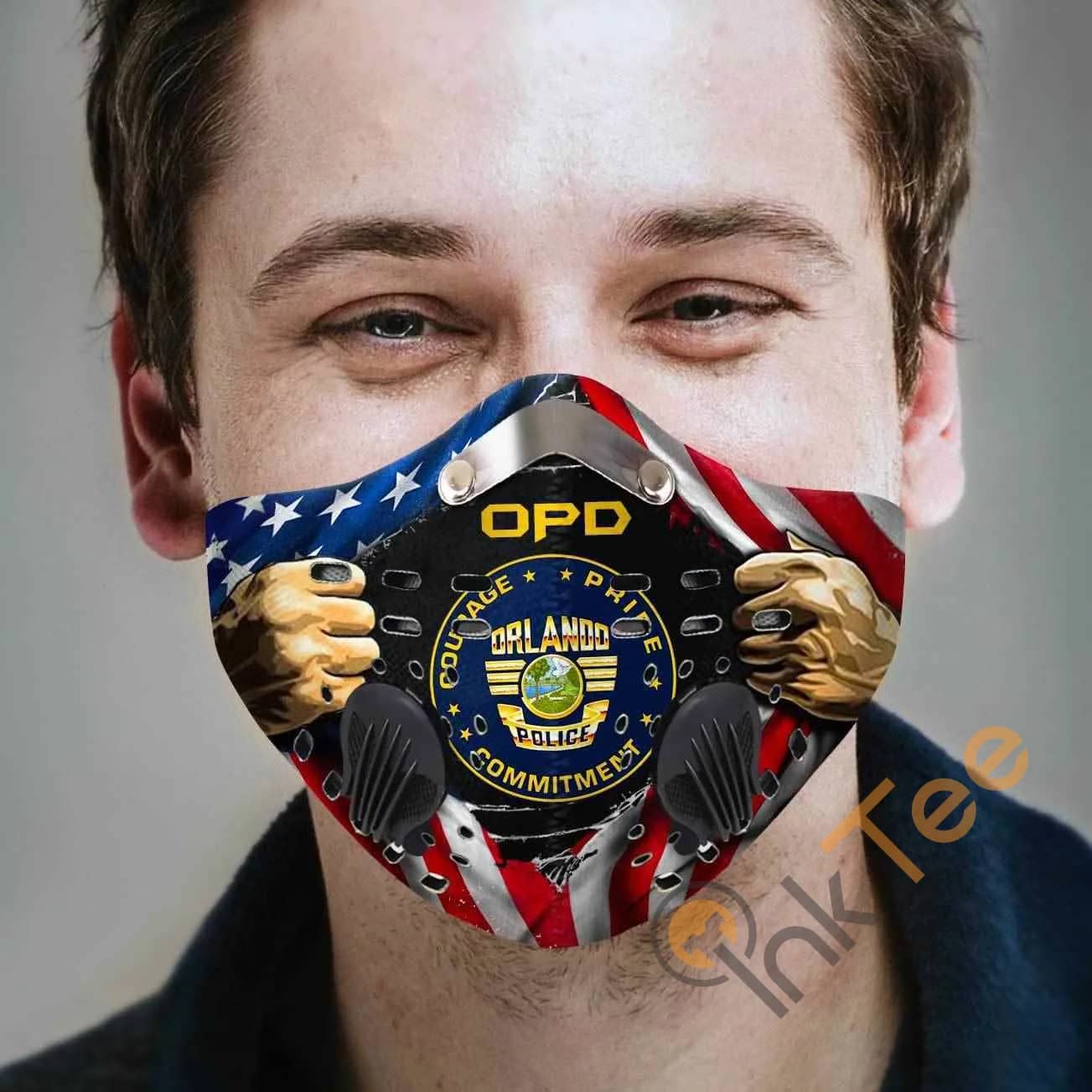 Orlando Police Department Filter Activated Carbon Pm 2.5 Fm Sku 2203 Face Mask