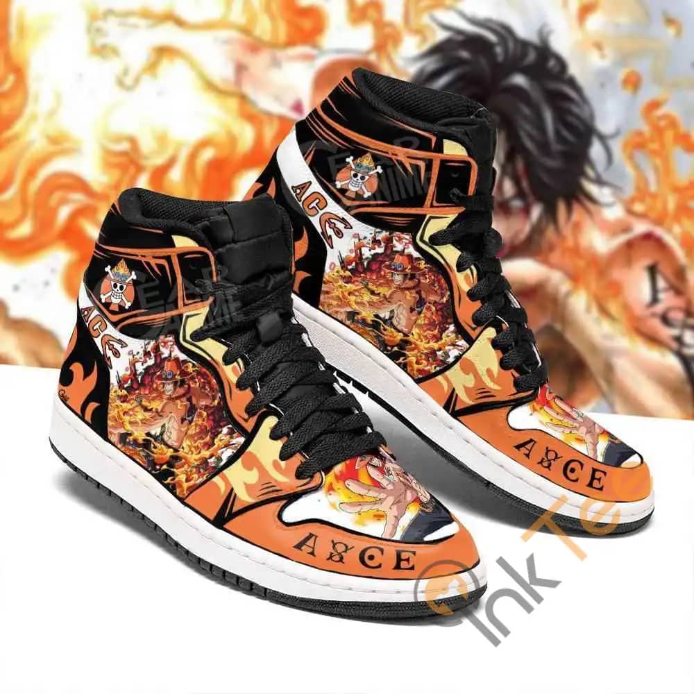Portgas D. Ace One Piece Sneakers Anime Air Jordan Shoes