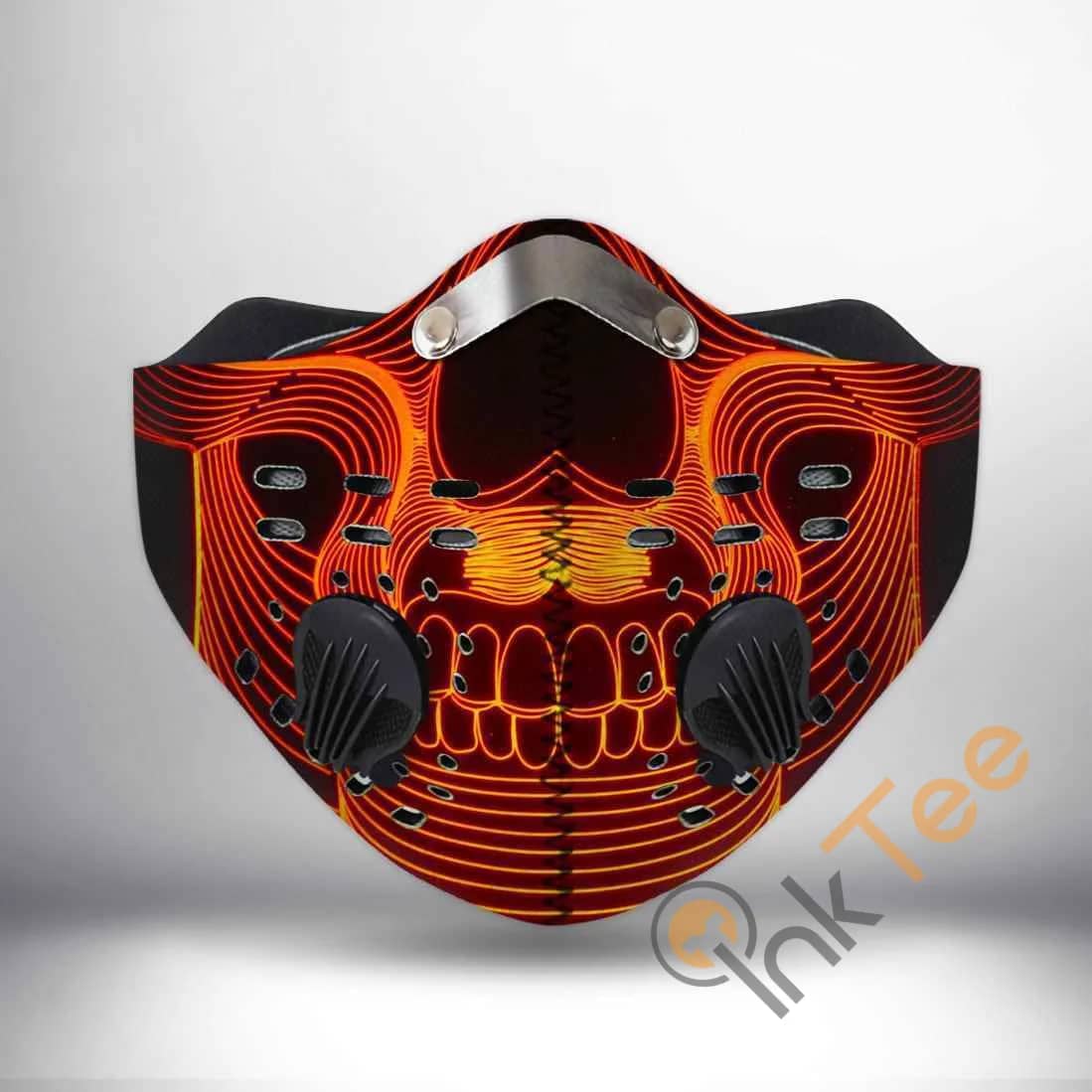 Red Illusion Skull Filter Activated Carbon Pm 2.5 Fm Sku 525 Face Mask