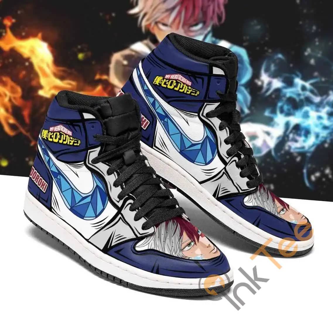 Shoto Todoroki Skill My Hero Academia Sneakers Anime Air Jordan Shoes