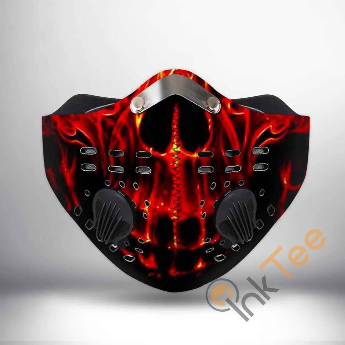 Skull On Fire Filter Activated Carbon Pm 2.5 Fm Sku 560 Face Mask