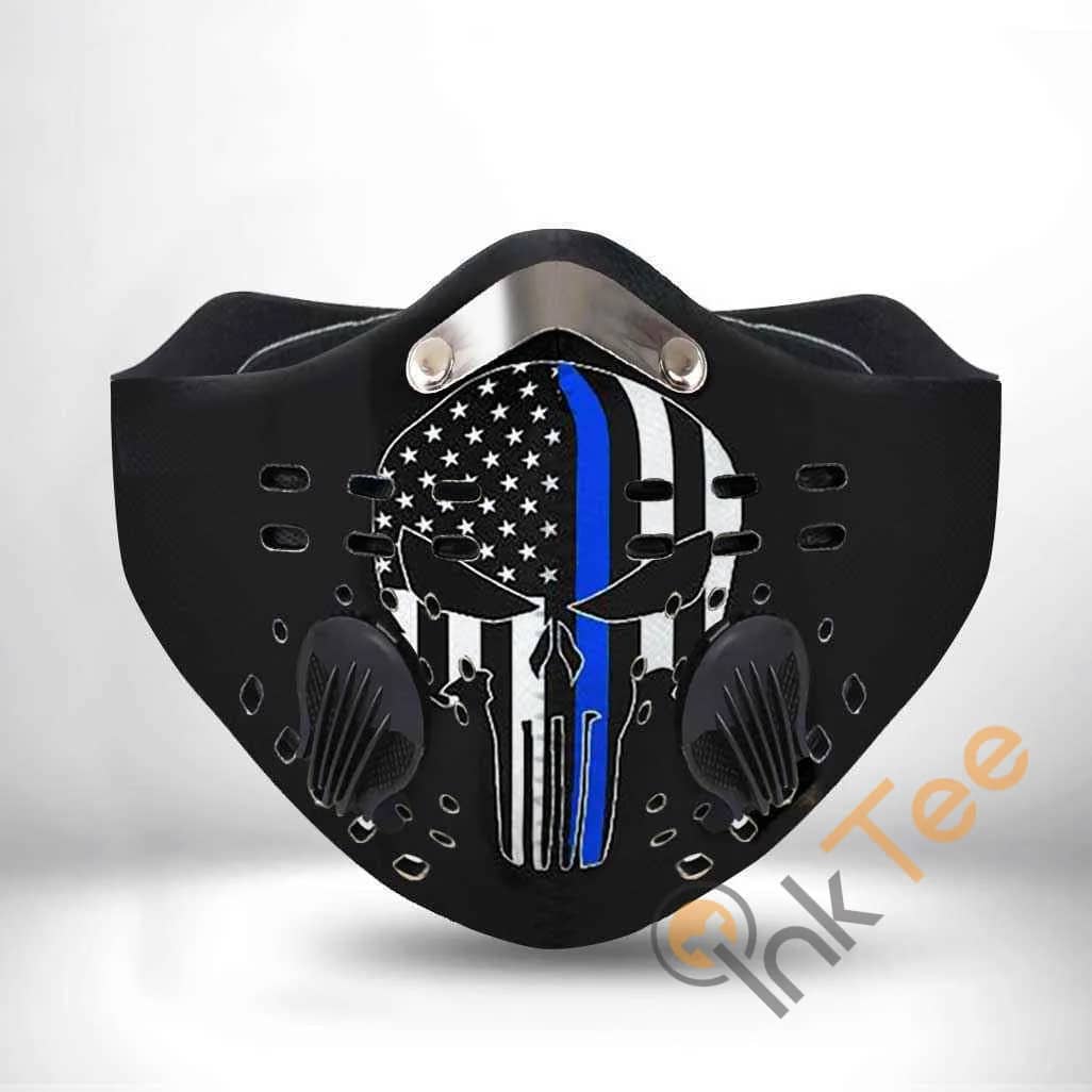 Thin Blue Line Police Filter Activated Carbon Pm 2.5 Fm Sku 1299 Face Mask