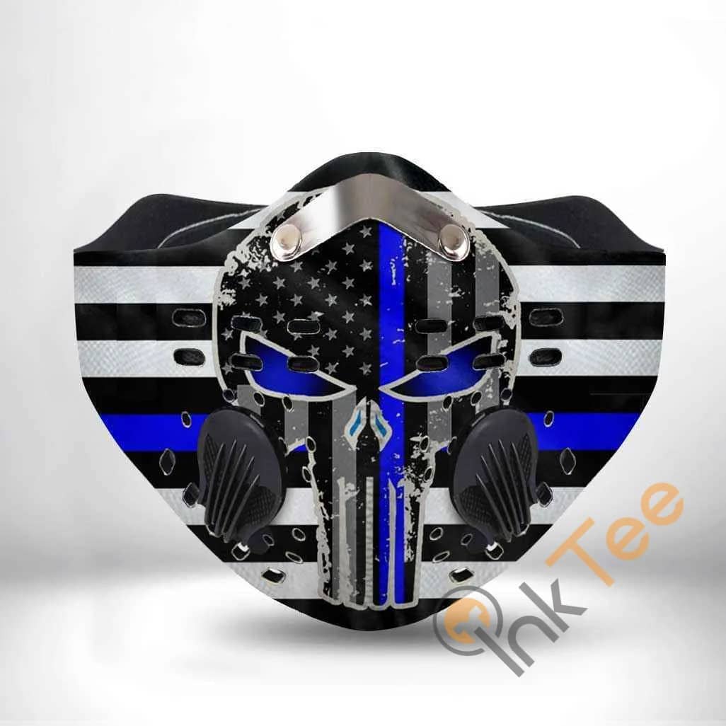 Thin Blue Line Police Filter Activated Carbon Pm 2.5 Fm Sku 1300 Face Mask