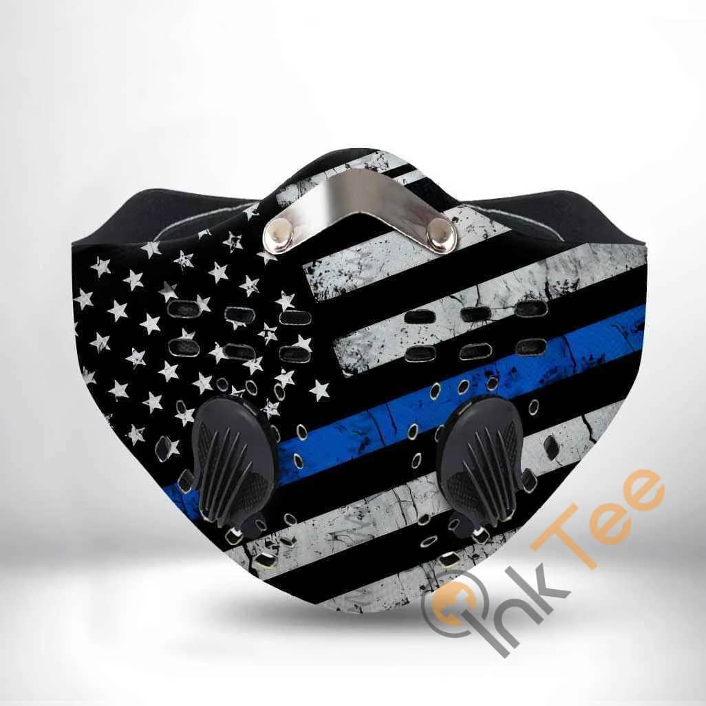Thin Blue Line Police Filter Activated Carbon Pm 2.5 Fm Sku 1301 Face Mask