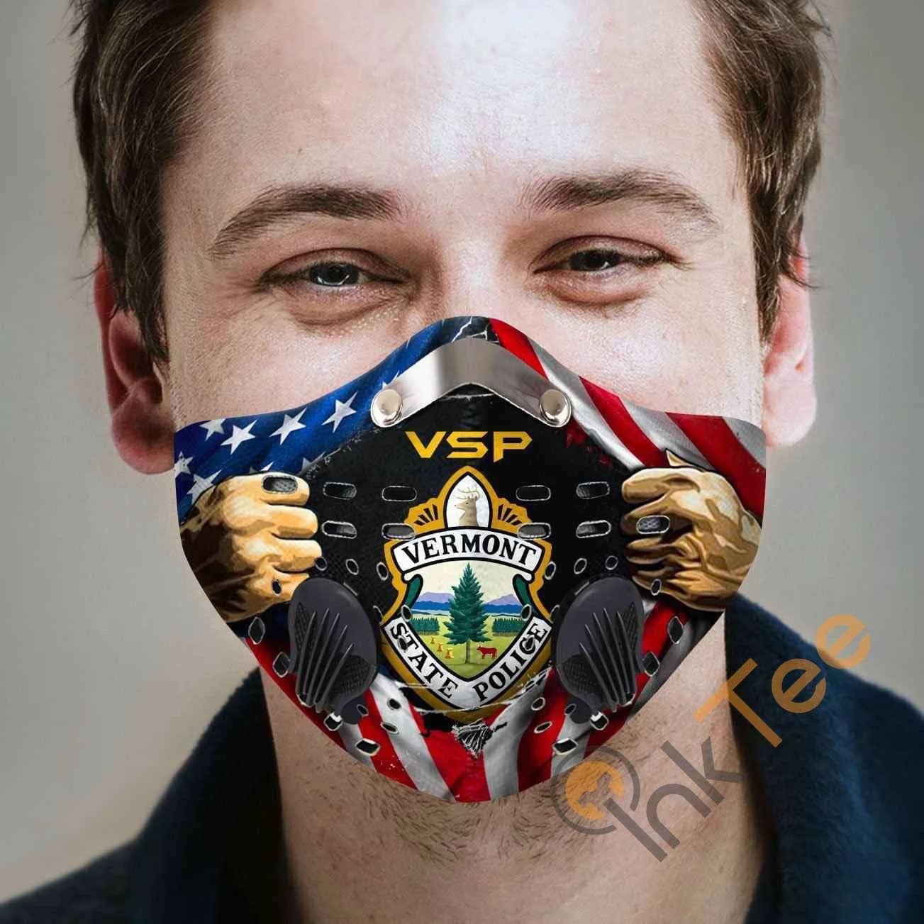 Vermont State Police Filter Activated Carbon Pm 2.5 Fm Sku 2261 Face Mask