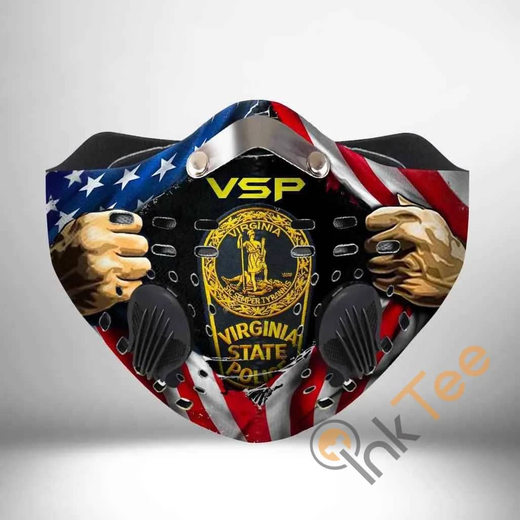 Virginia State Police Filter Activated Carbon Pm 2.5 Fm Sku 2206 Face Mask