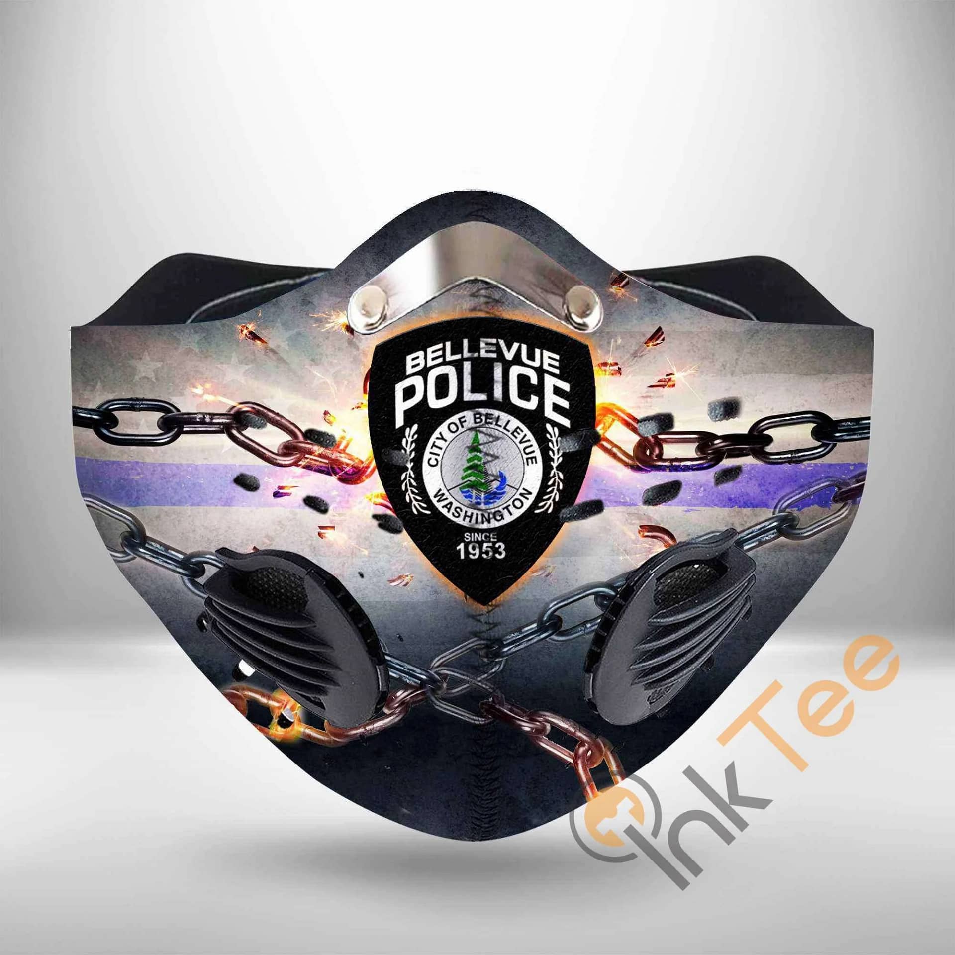 Bellevue Police Department Chain Filter Activated Carbon Pm 2.5 Face Mask