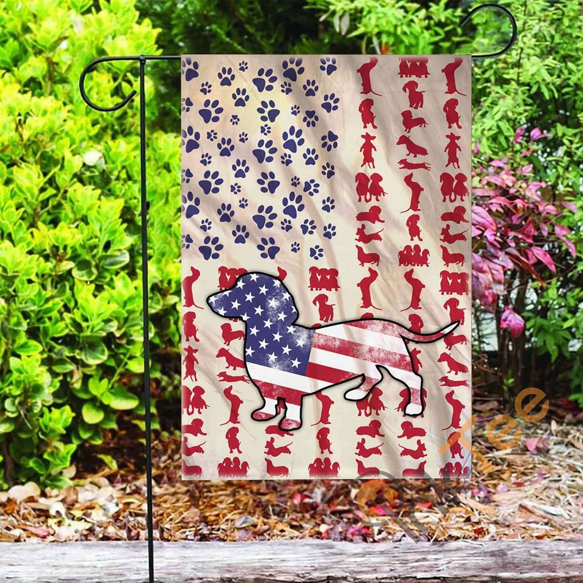 Inktee Store - Custom 4Th Of July Dog Dachshund Independent Day Garden Flag Image