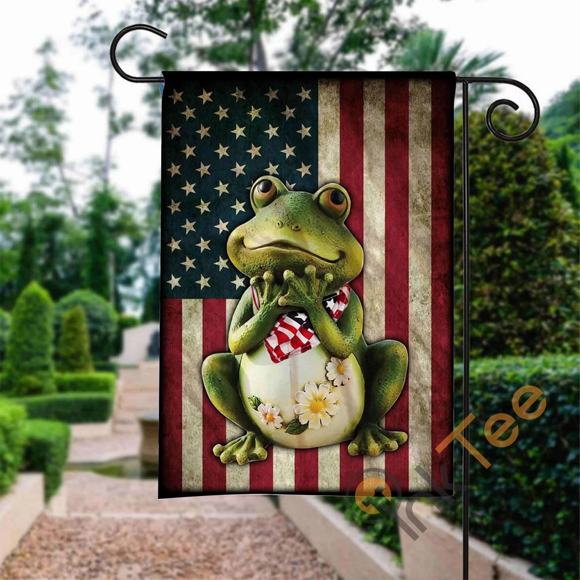 Custom 4Th Of July Frog American Garden Flag