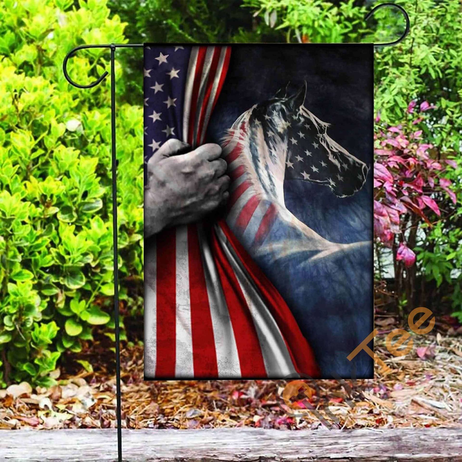 Inktee Store - Custom 4Th Of July Horse Independence Day Garden Flag Image