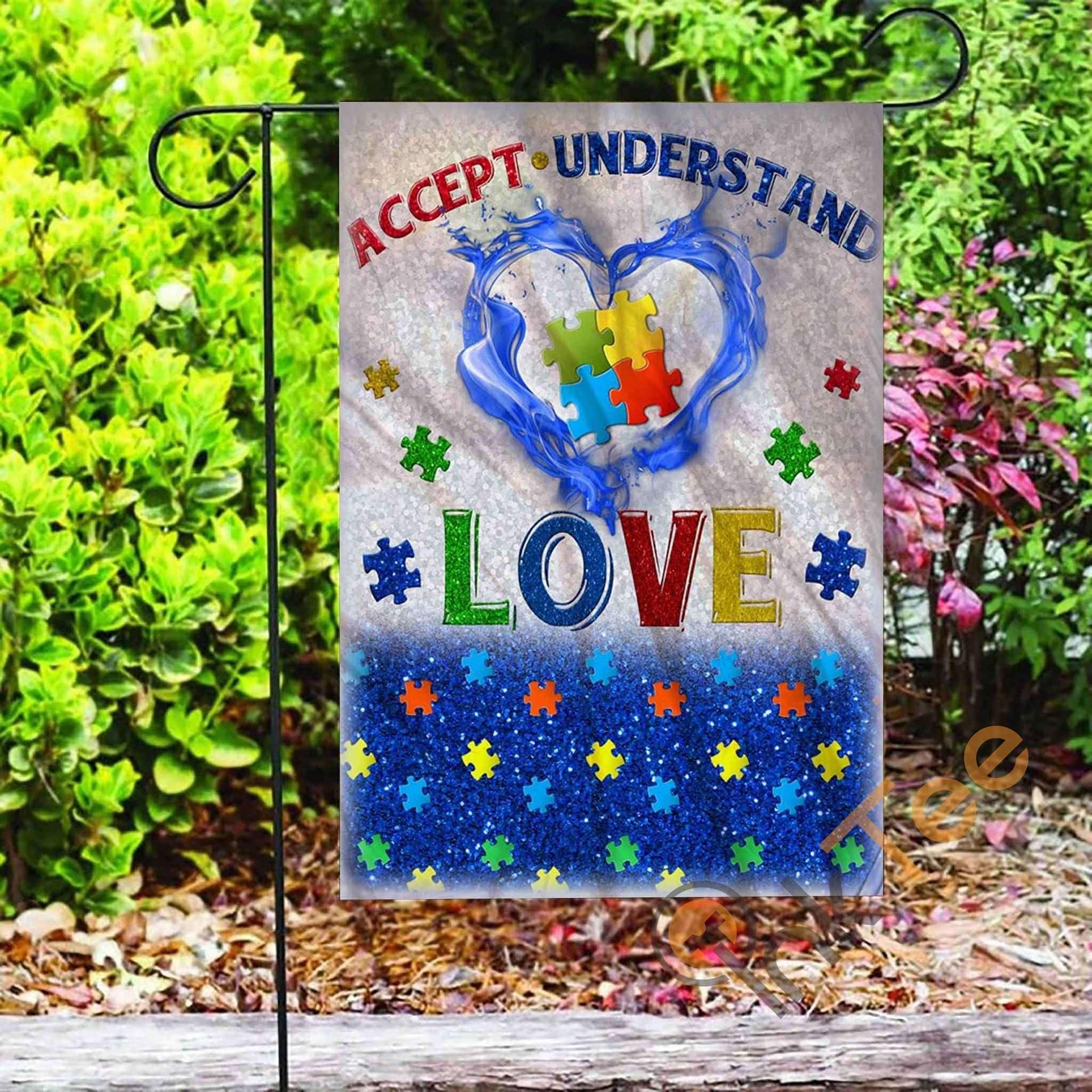 Inktee Store - Custom Accept Understand Love Autism Garden Flag Image