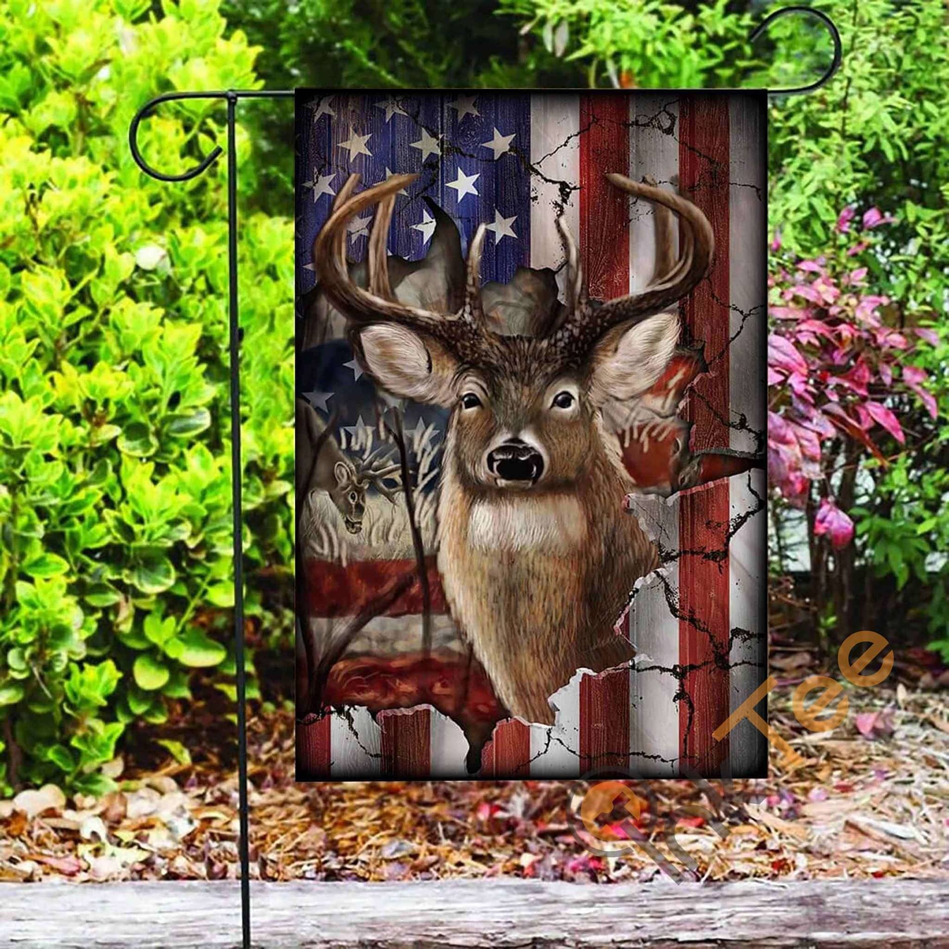 Inktee Store - Custom American Deer Garden Flag Image