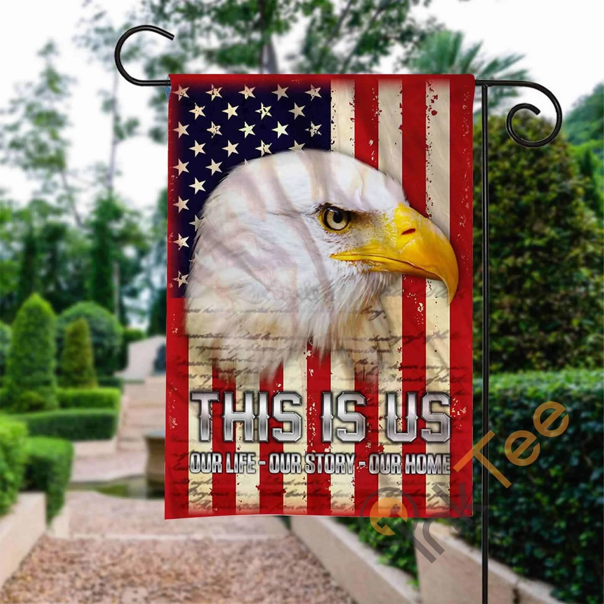 Custom American Eagle Our Story Garden Flag