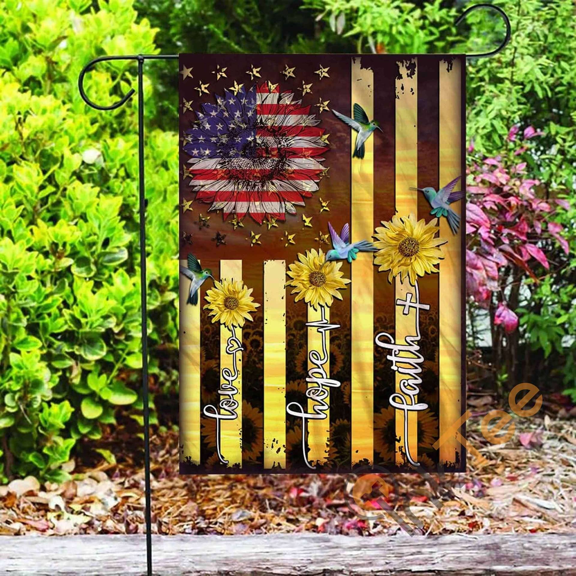 Inktee Store - Custom American Faith Hope Love Garden Flag Image