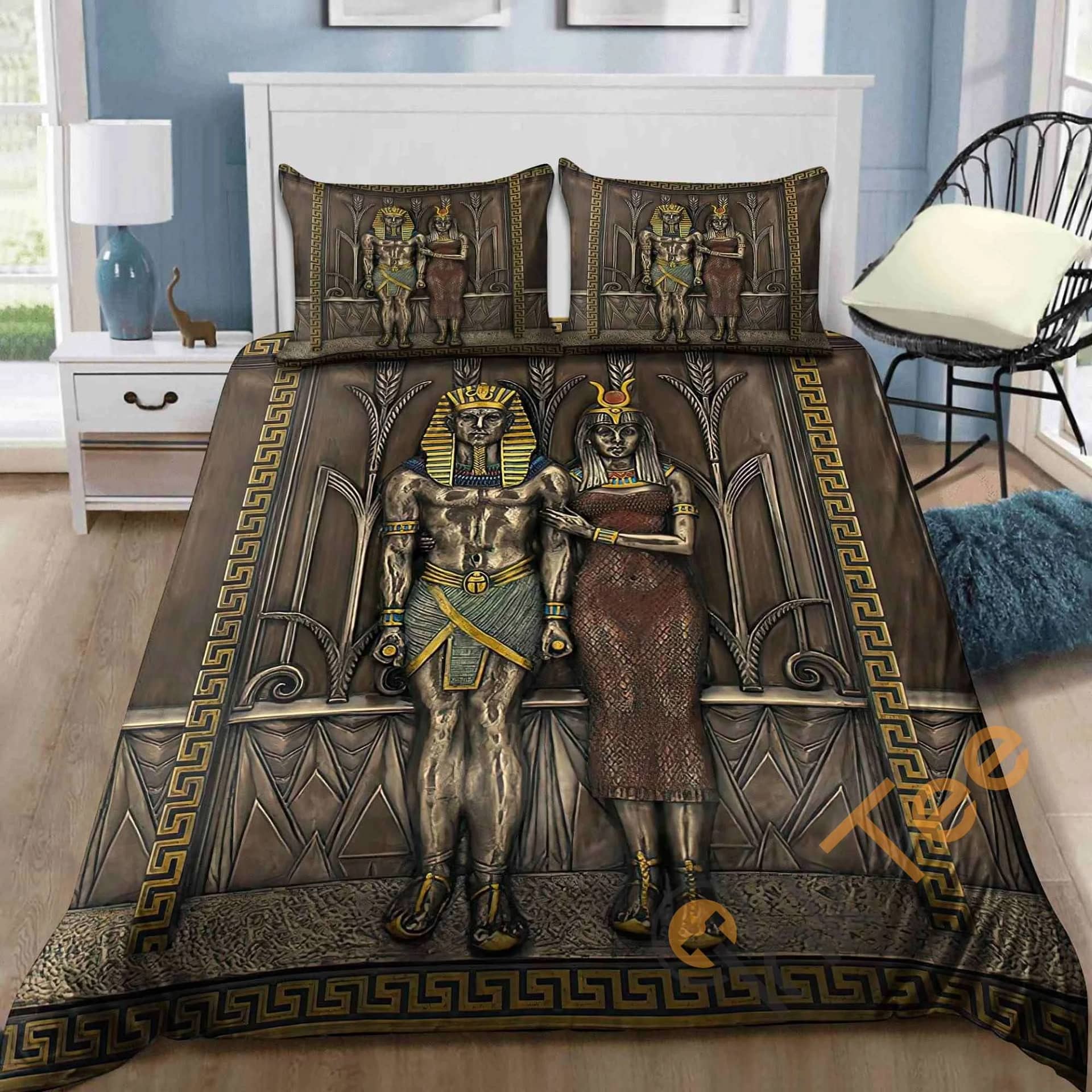 Custom Ancient Egyptian Pharaoh Quilt Bedding Sets