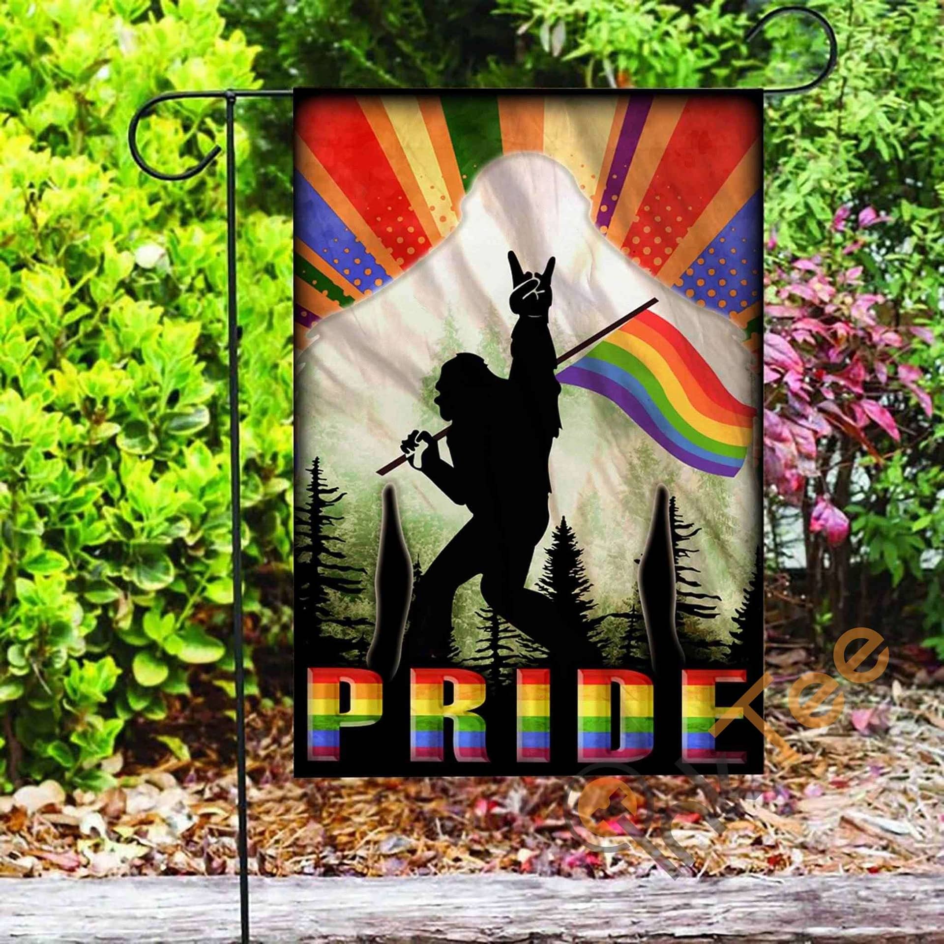Inktee Store - Custom Bigfoot Lgbt Pride Garden Flag Image