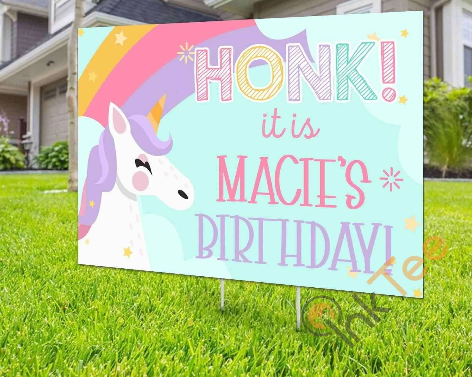 Custom Birthday Personalized Honk Birthday Lawn Yard Sign