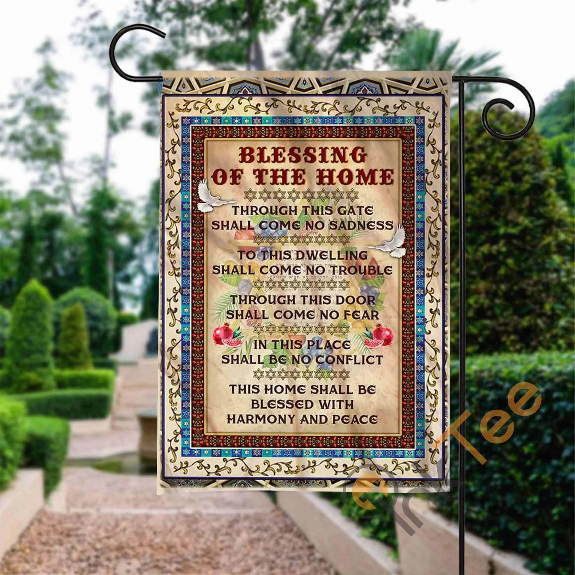 Custom Blessing Of The Home Jewish Garden Flag