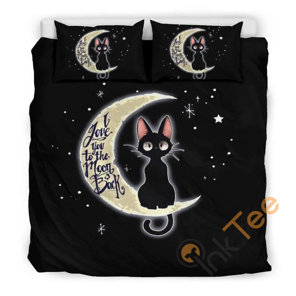 Custom Cat I Love You To The Moon And Back Quilt Bedding Sets