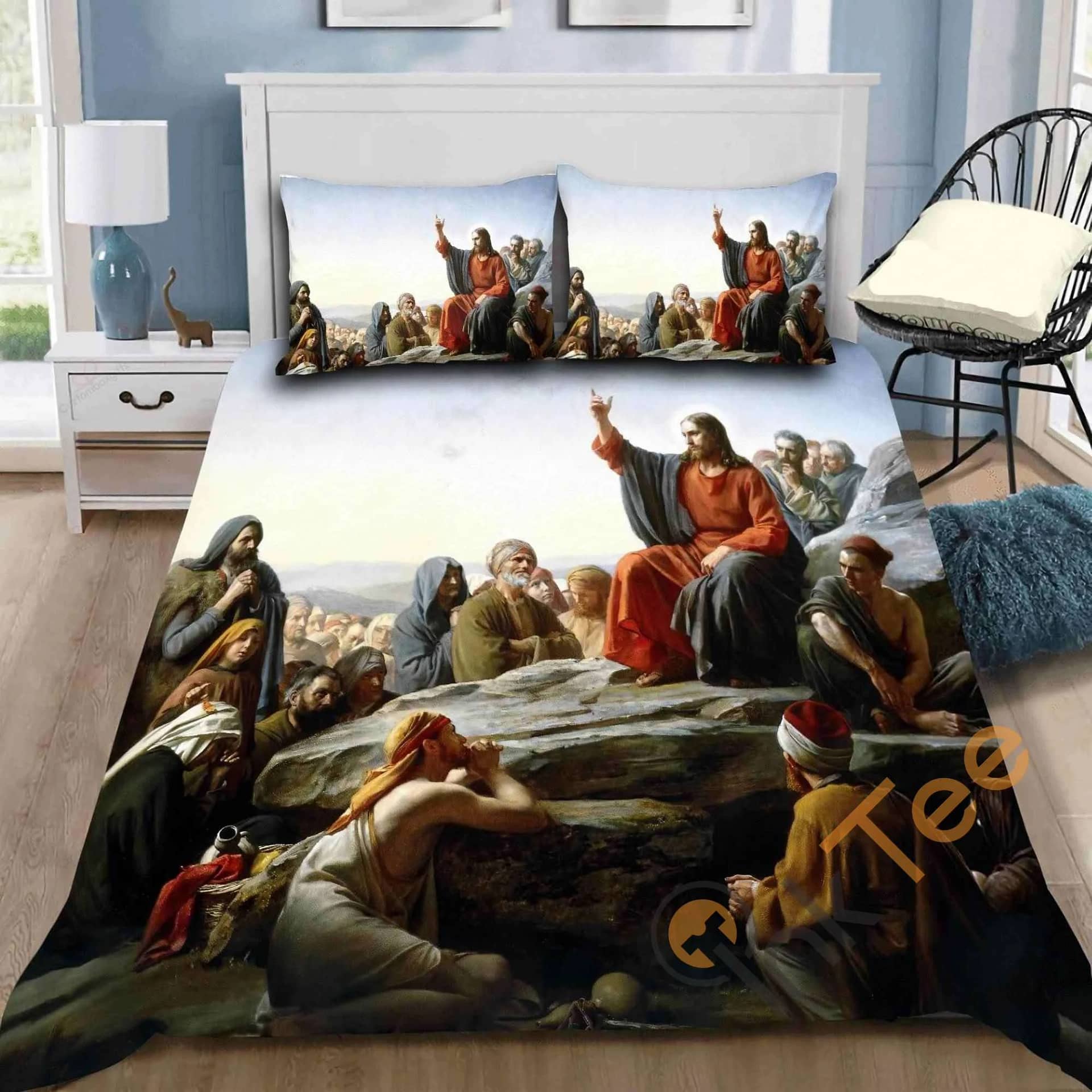 Custom Christian Jesus Sermon On The Mount Quilt Bedding Sets