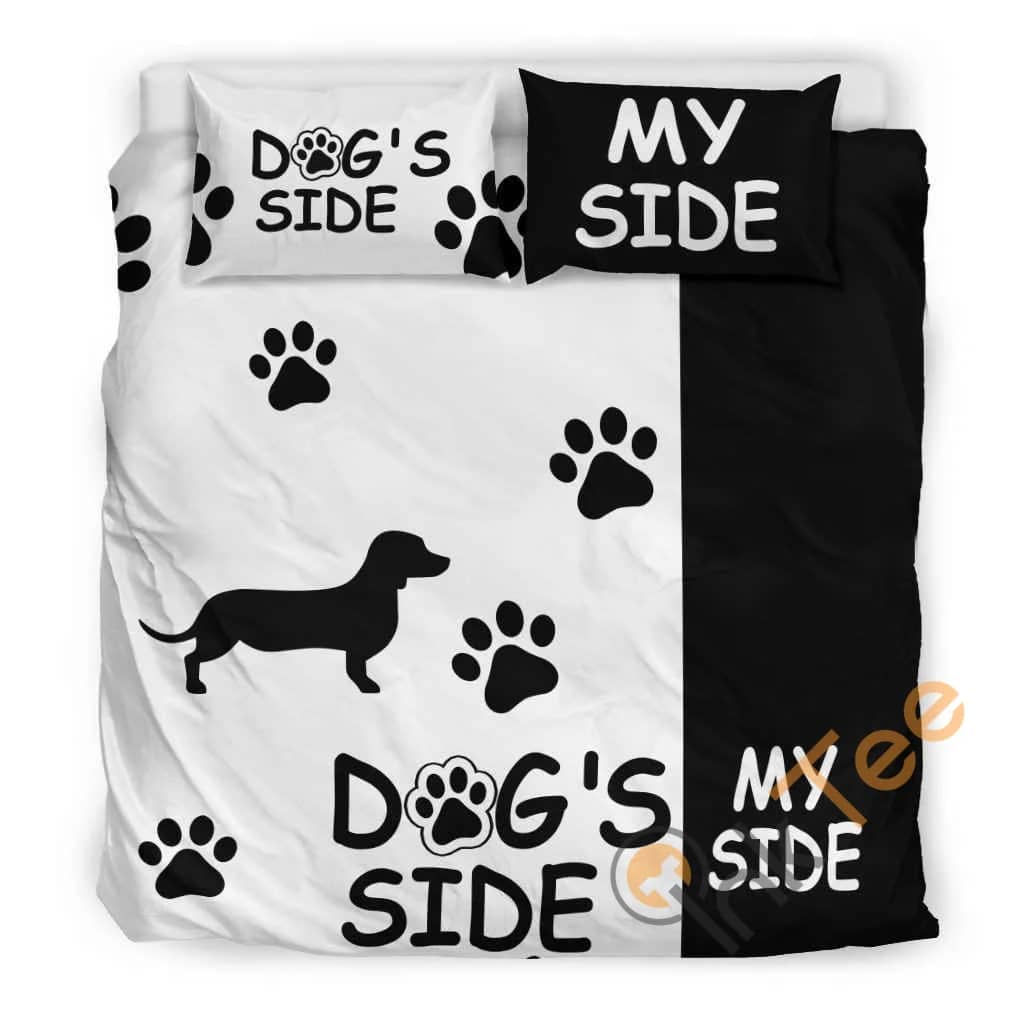 Custom Dachshund Dog's Side My Side Quilt Bedding Sets