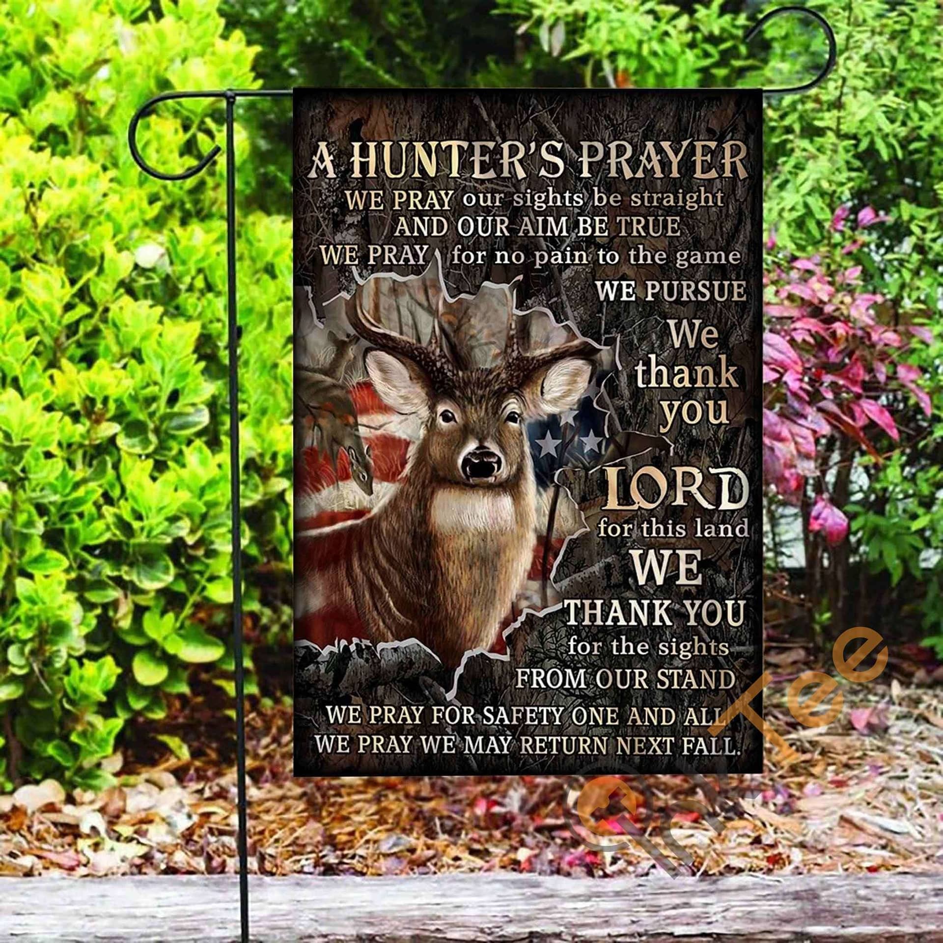 Inktee Store - Custom Deer Hunting A Hunter'S Prayer American Us Garden Flag Image