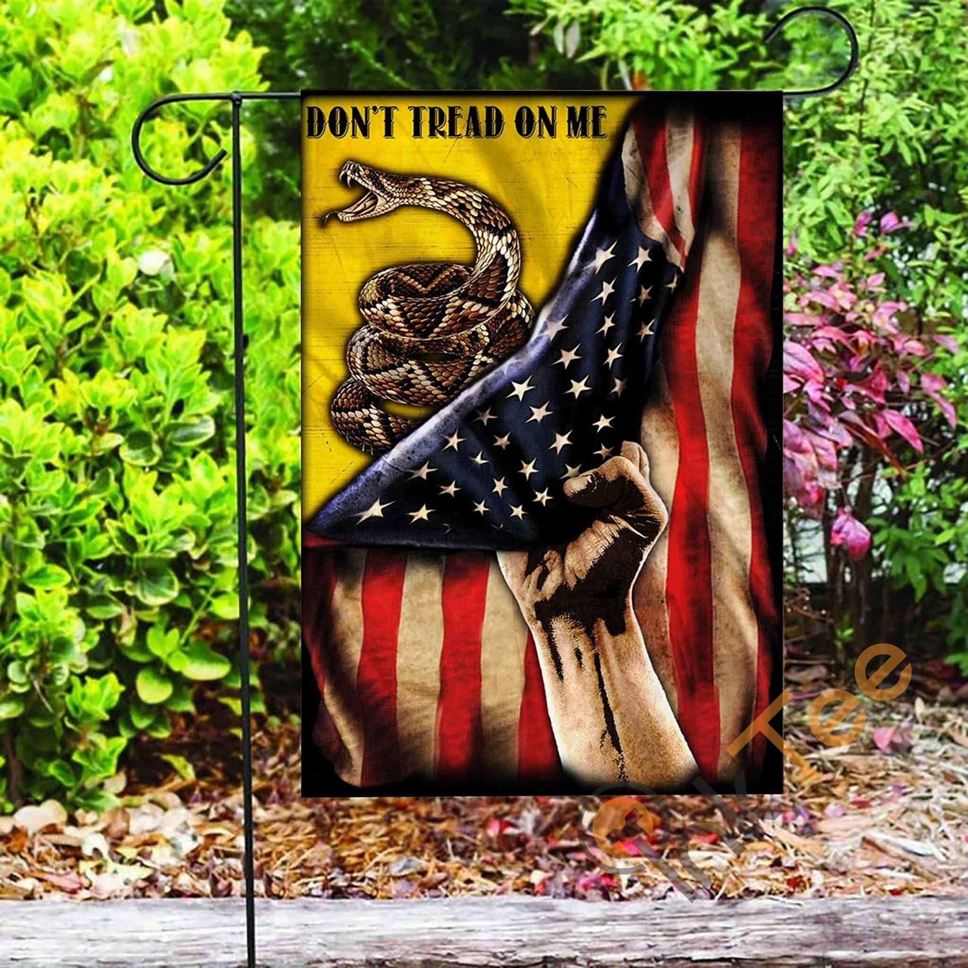 Inktee Store - Custom Don'T Tread On Me Gadsden Libertarian Garden Flag Image