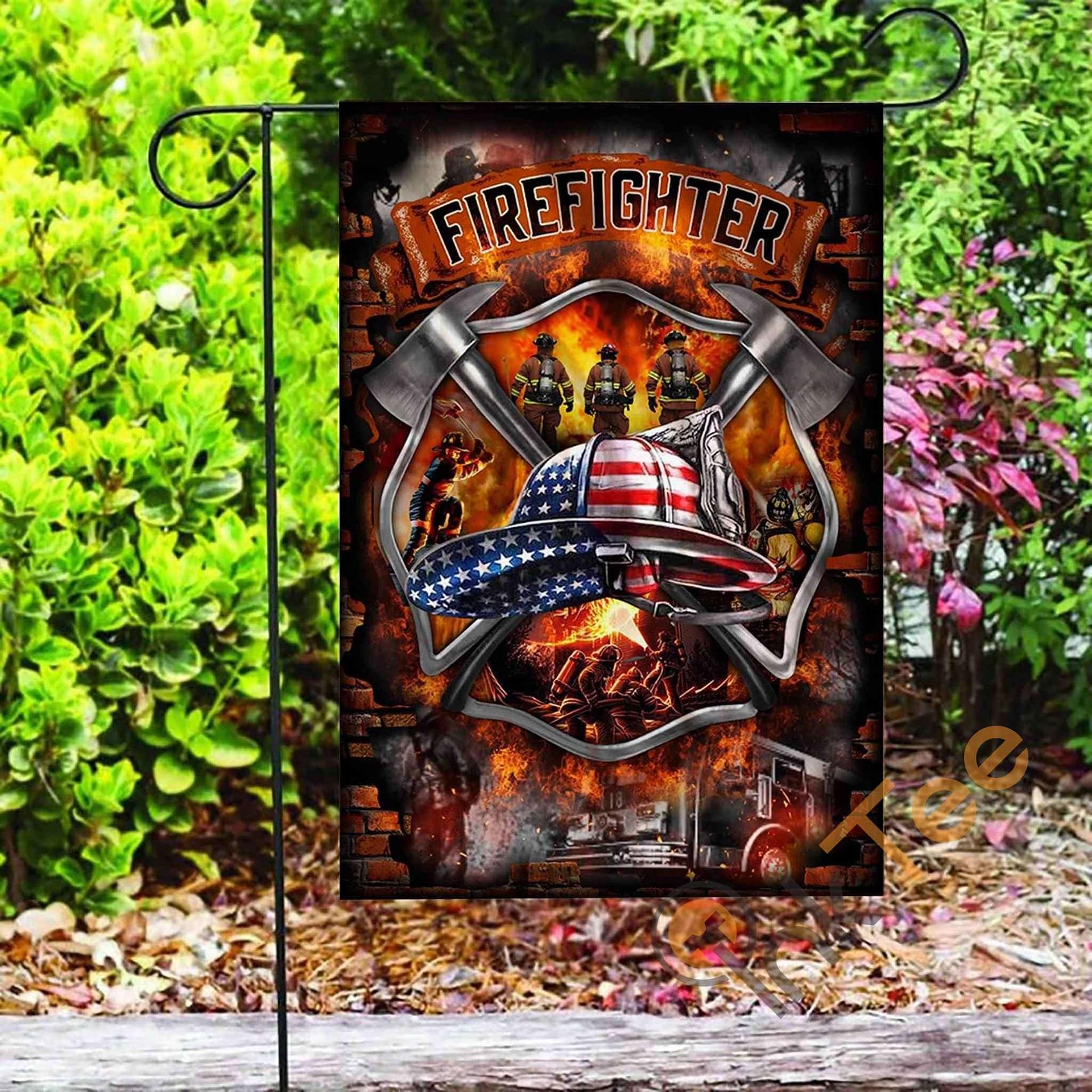 Inktee Store - Custom Firefighter Never Forget Garden Flag Image