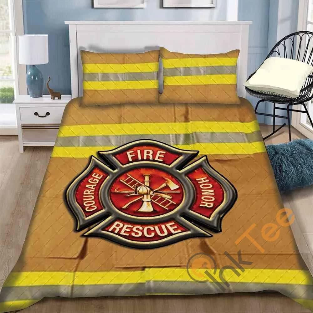 Custom Firefighter Quilt Bedding Sets
