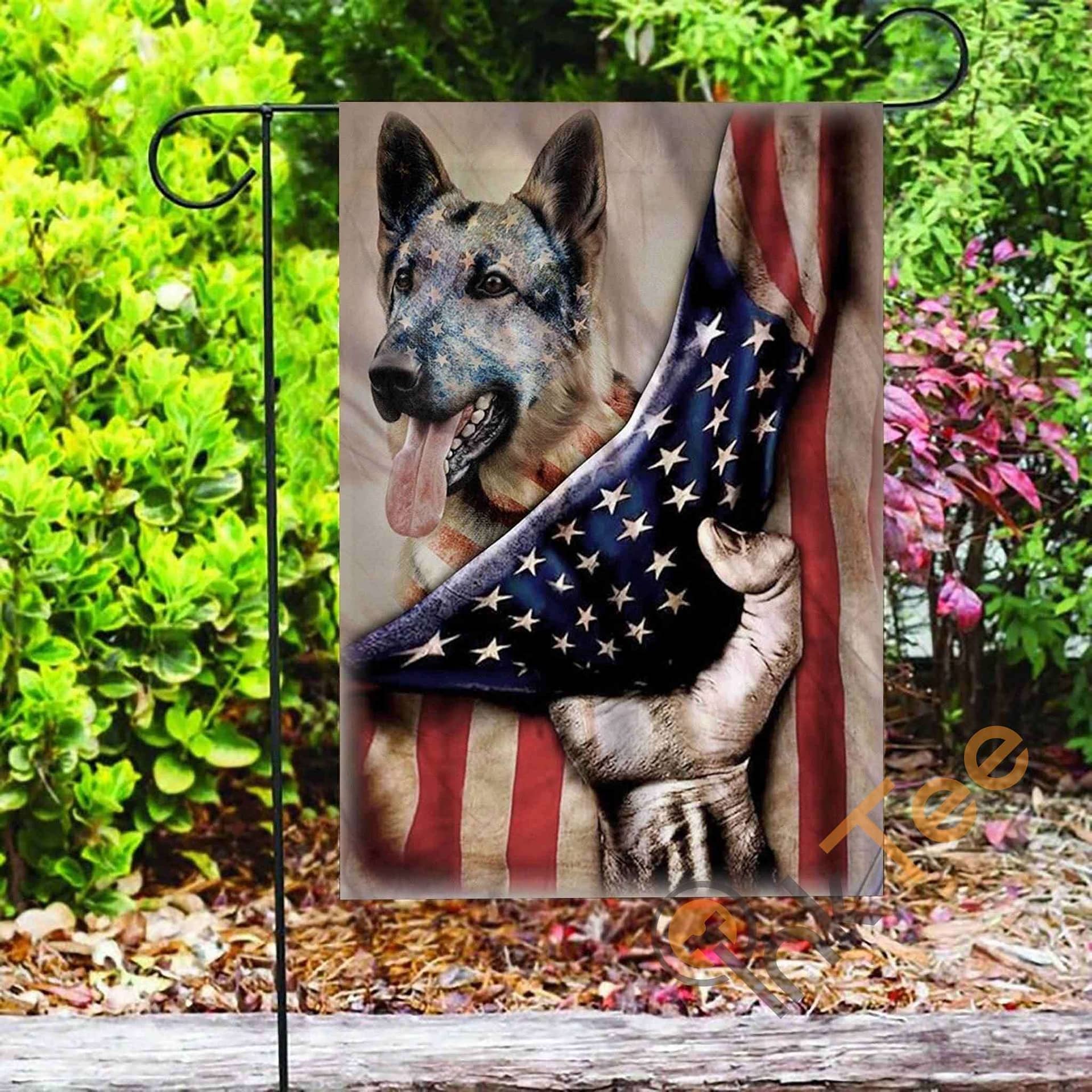 Inktee Store - Custom German Shepherd American Us Garden Flag Image