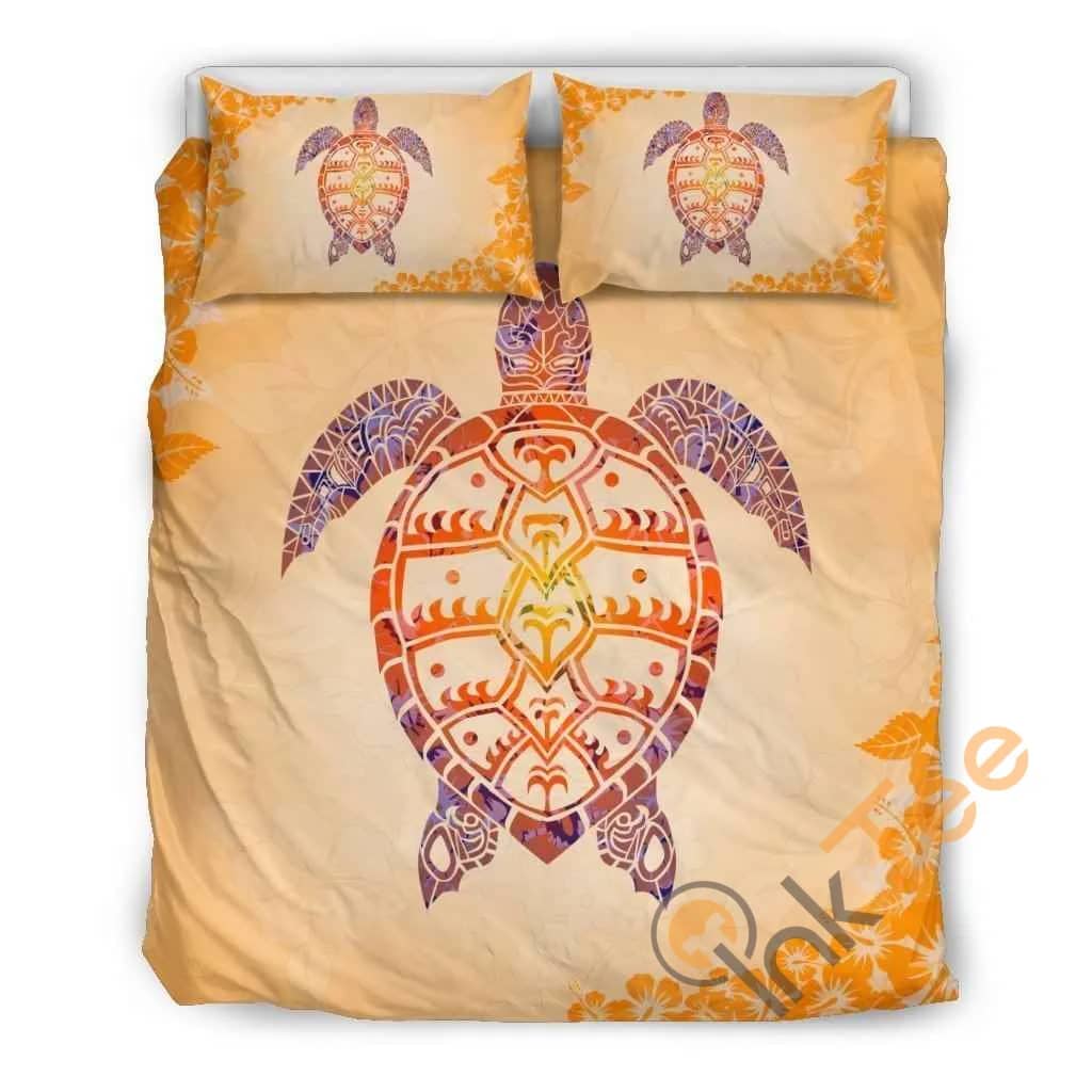 Custom Hawaii Turtle And Hibiscus Quilt Bedding Sets