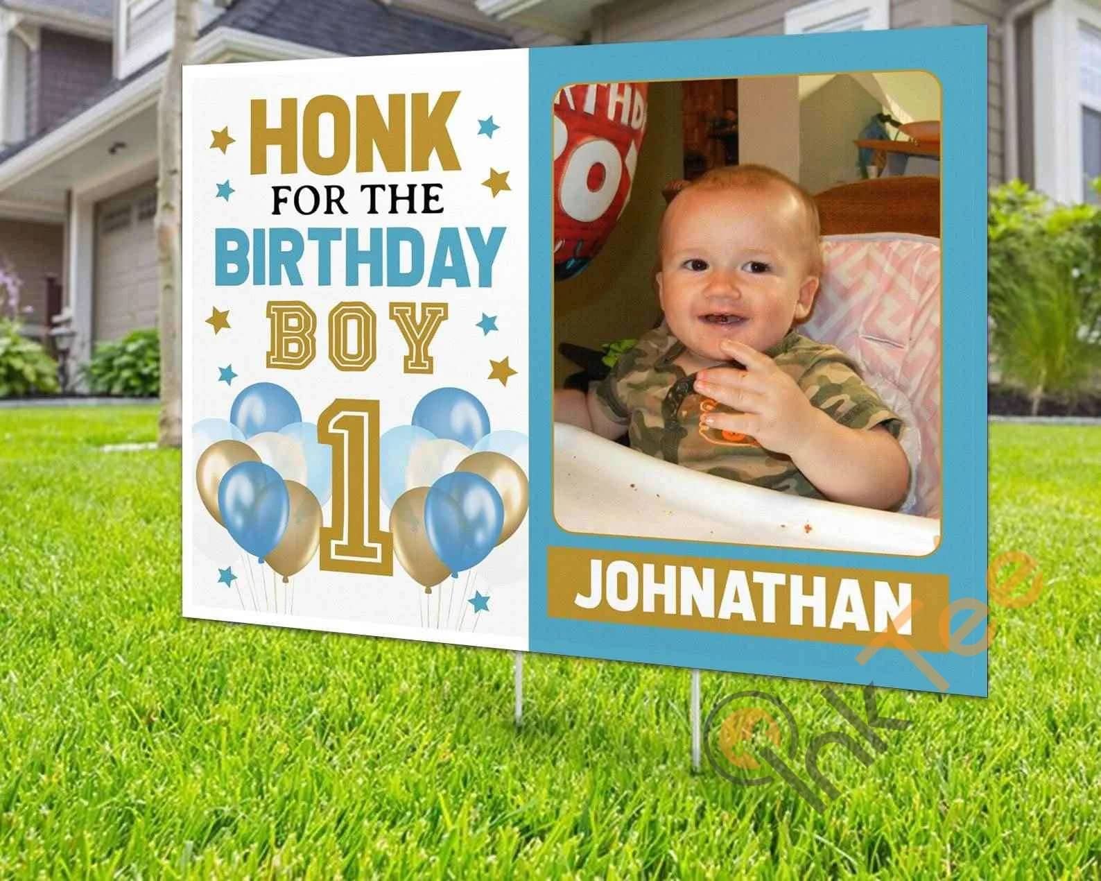 Custom Honk For Birthday Boy Personalized Cheaps Yard Sign