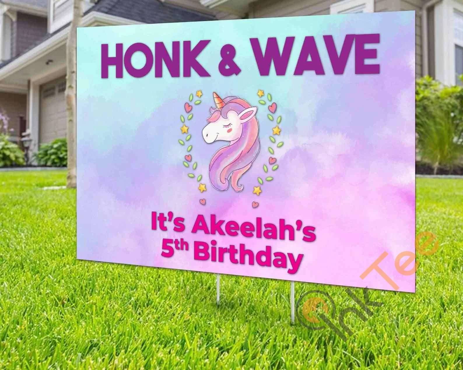 Custom Honk Unicorn Birthday Personalized Birthday Yard Sign