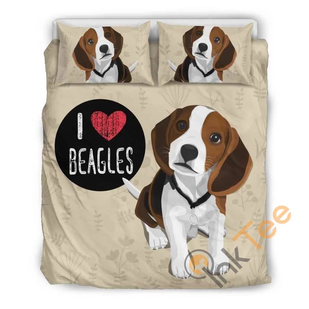 Custom I Love Beagles Quilt Bedding Sets
