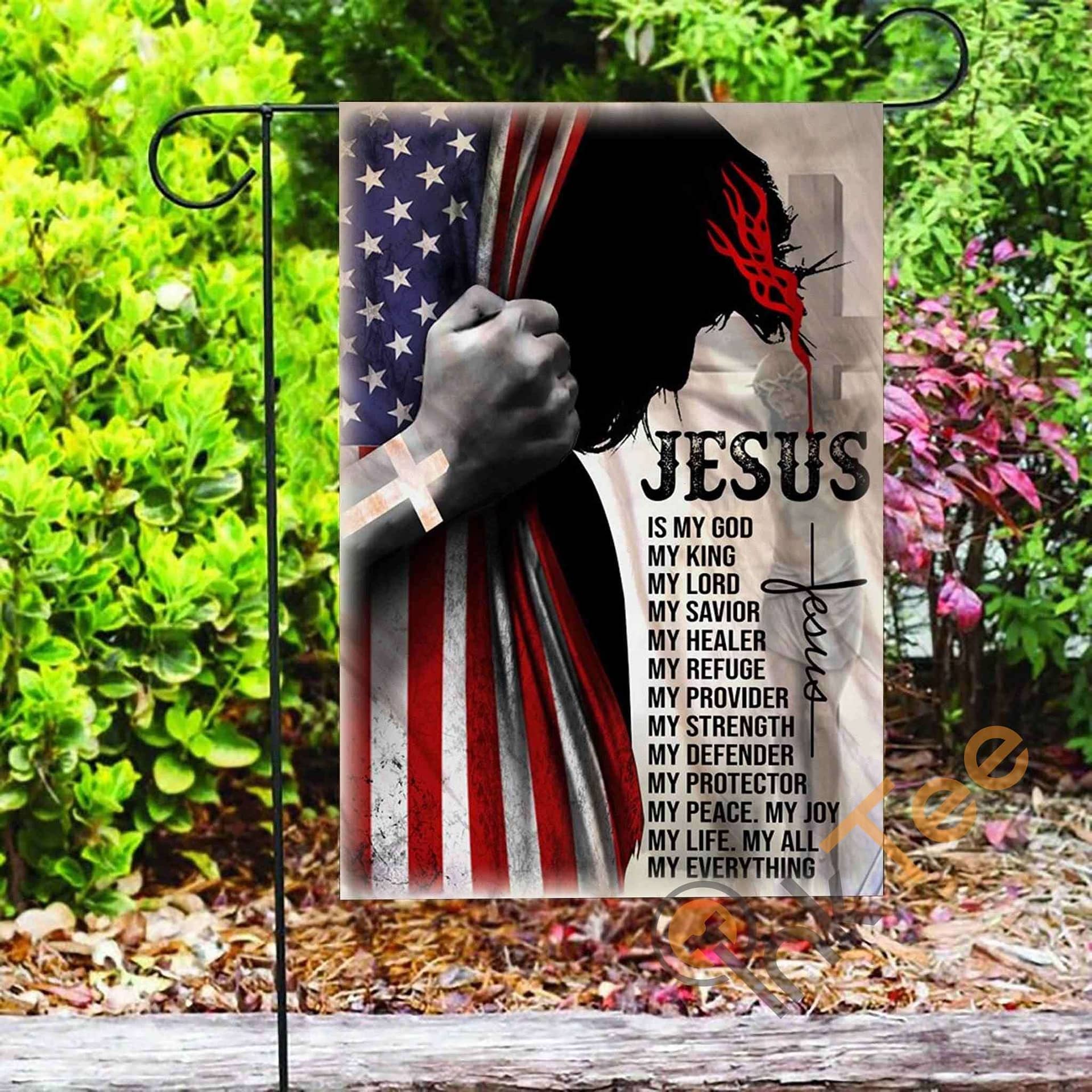 Inktee Store - Custom Jesus Is My Everything Christian Garden Flag Image