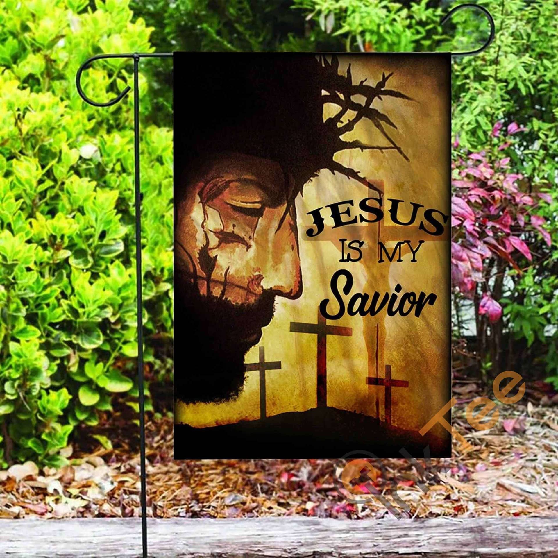 Inktee Store - Custom Jesus Is My Savior Garden Flag Image