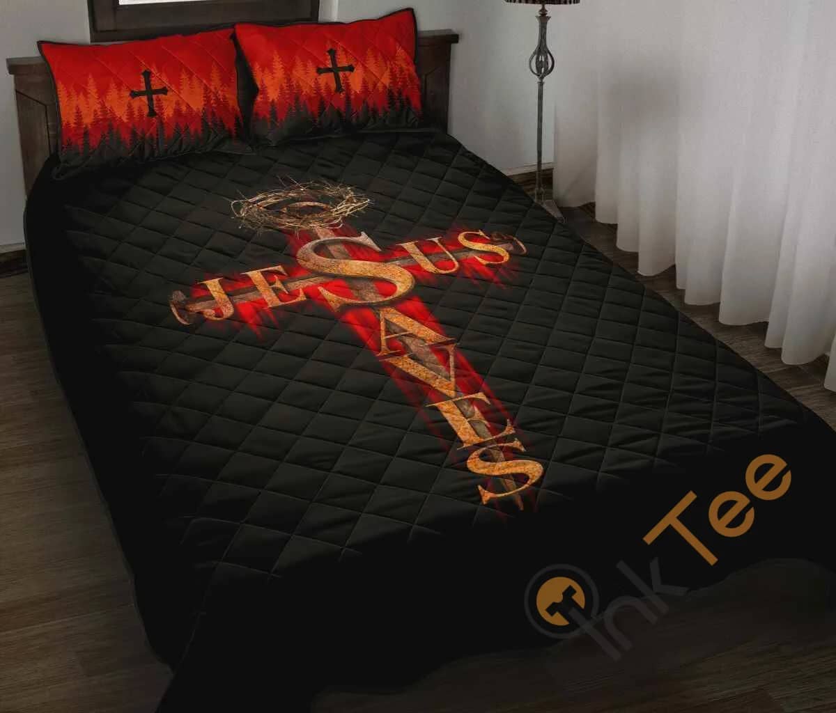 Custom Jesus Saves Quilt Bedding Sets
