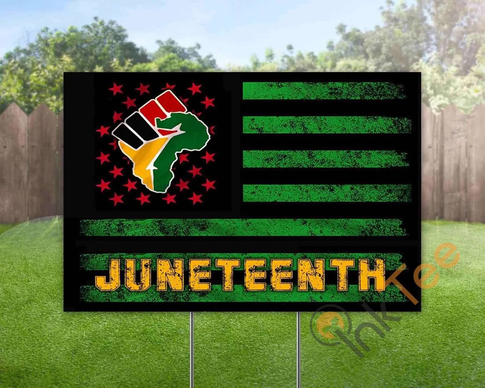 Custom Juneteenth African American Flag Yard Sign
