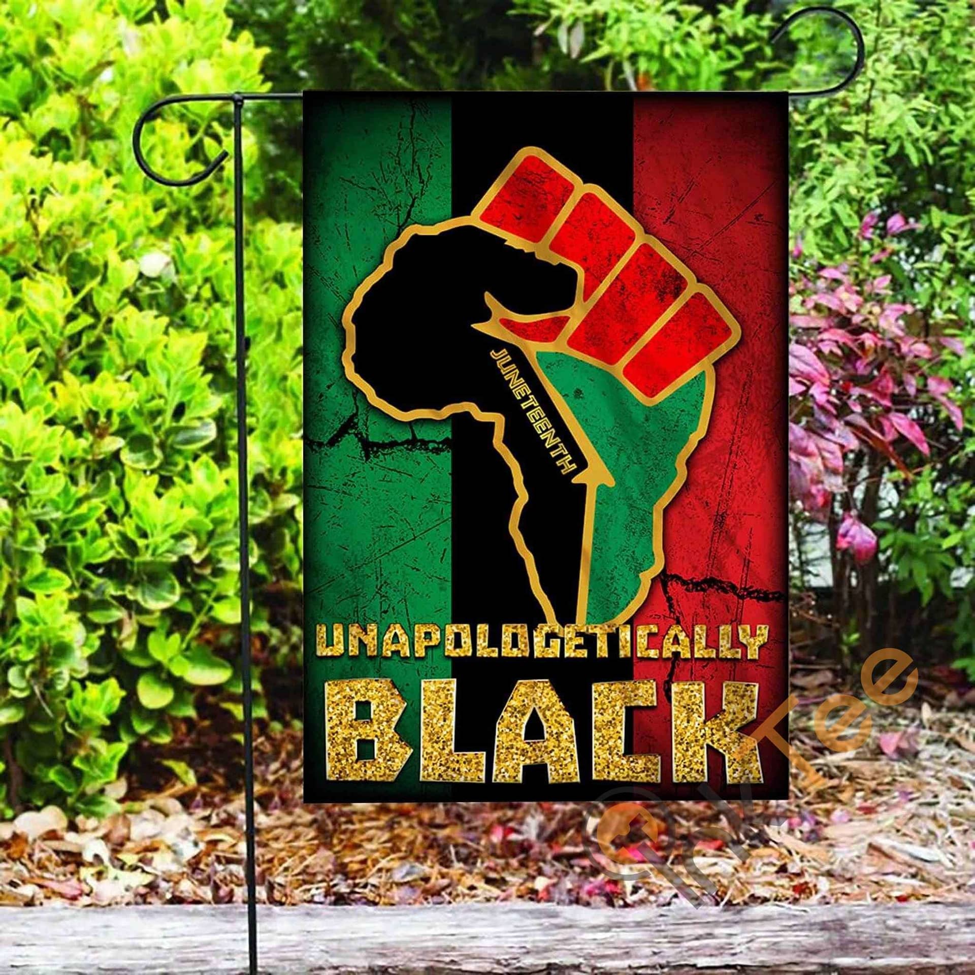 Inktee Store - Custom Juneteenth Unapologetically Black Garden Flag Image