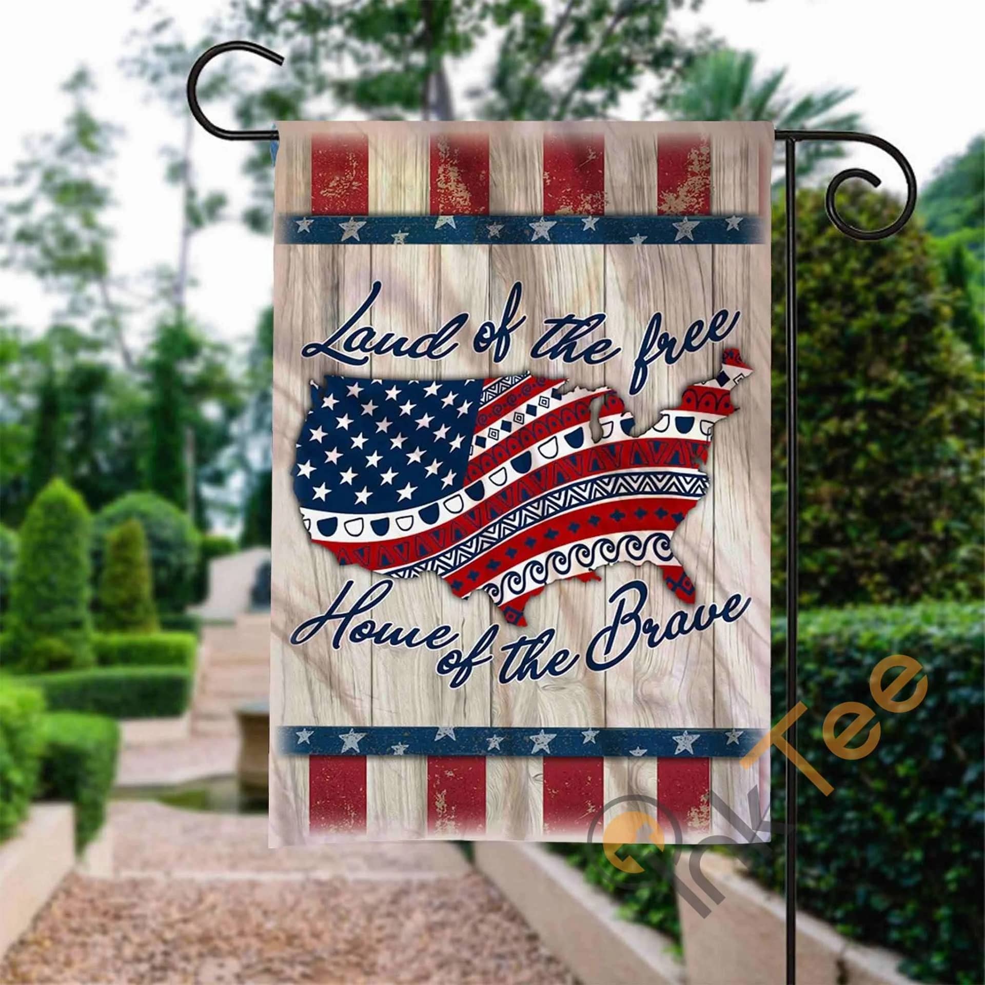 Custom Land Of The Free Home Of The Brave Garden Flag