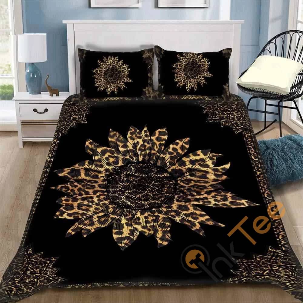 Custom Leopard Sunflower Quilt Bedding Sets
