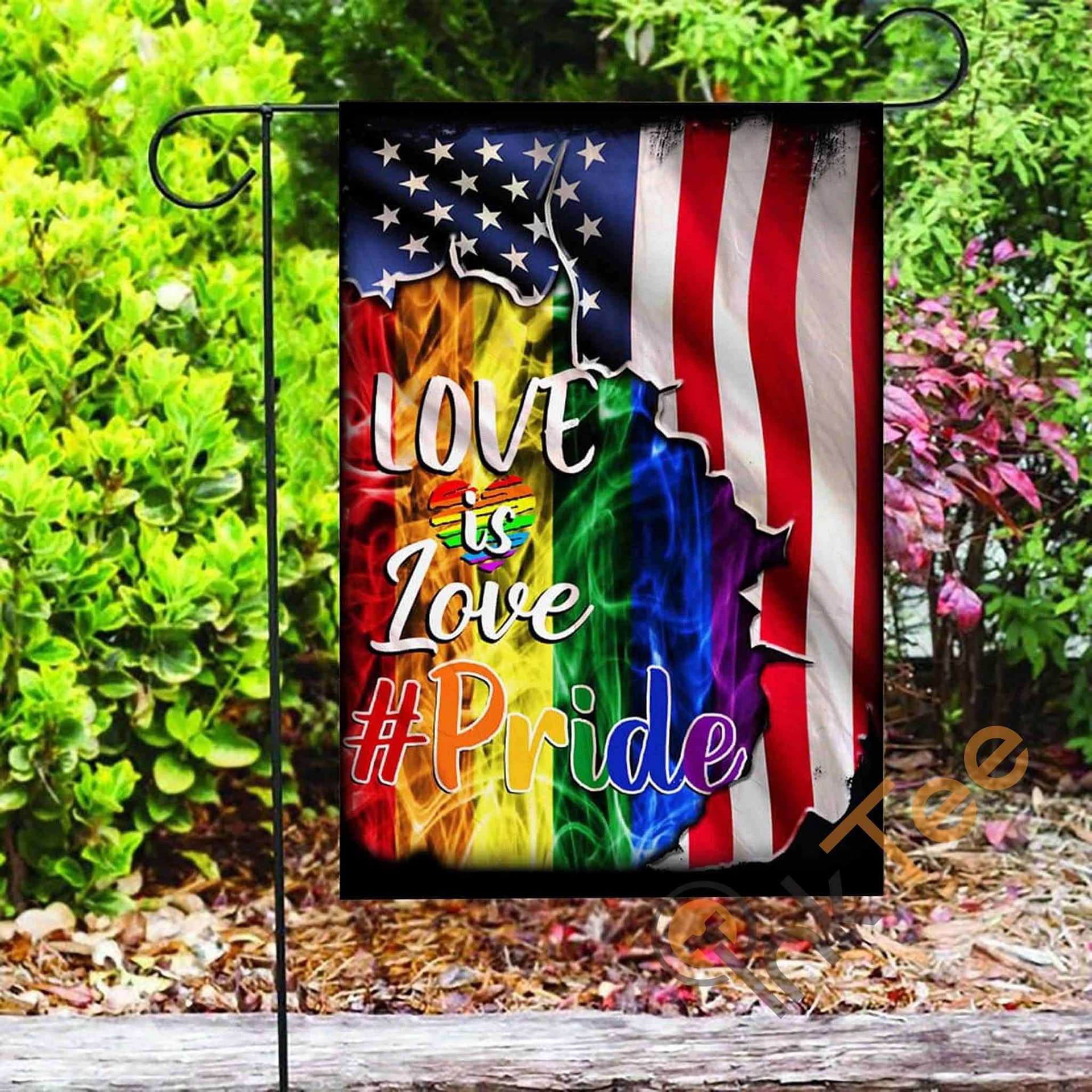 Inktee Store - Custom Lgbt Love Is Love American Us Pride Garden Flag Image
