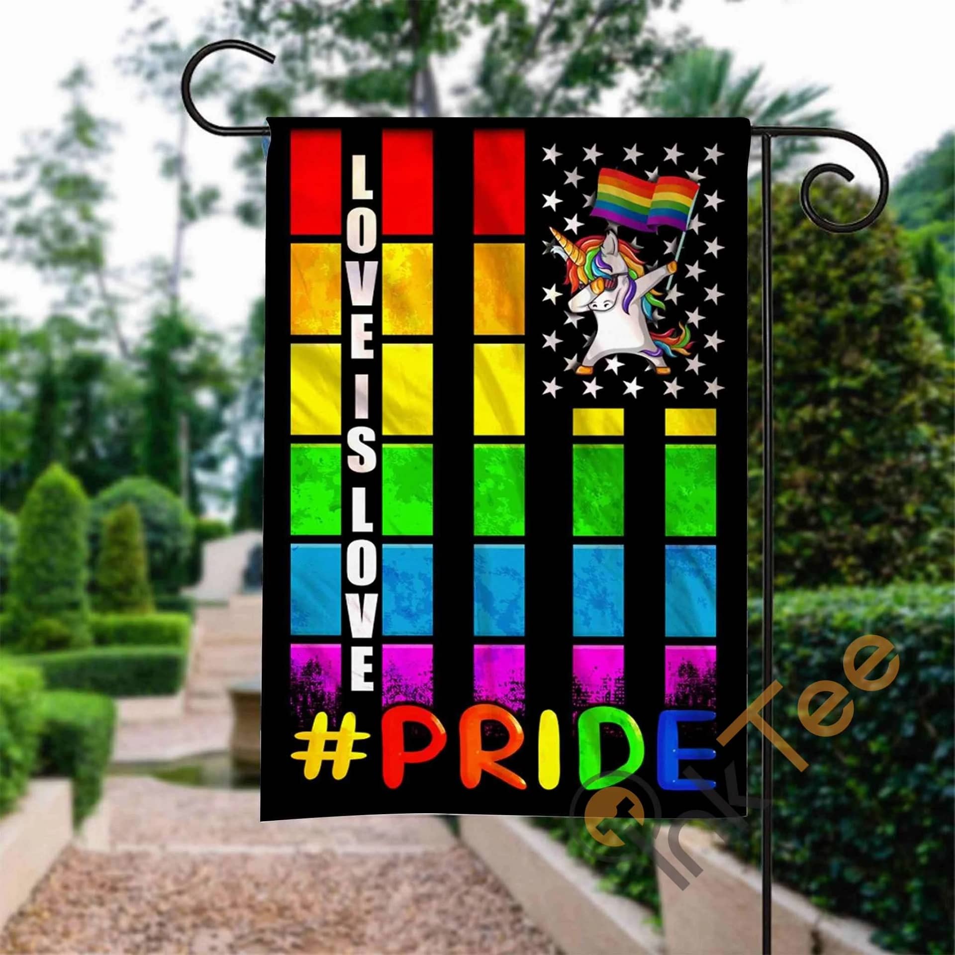 Custom Love Is Love Unicorn Lgbt Pride Garden Flag