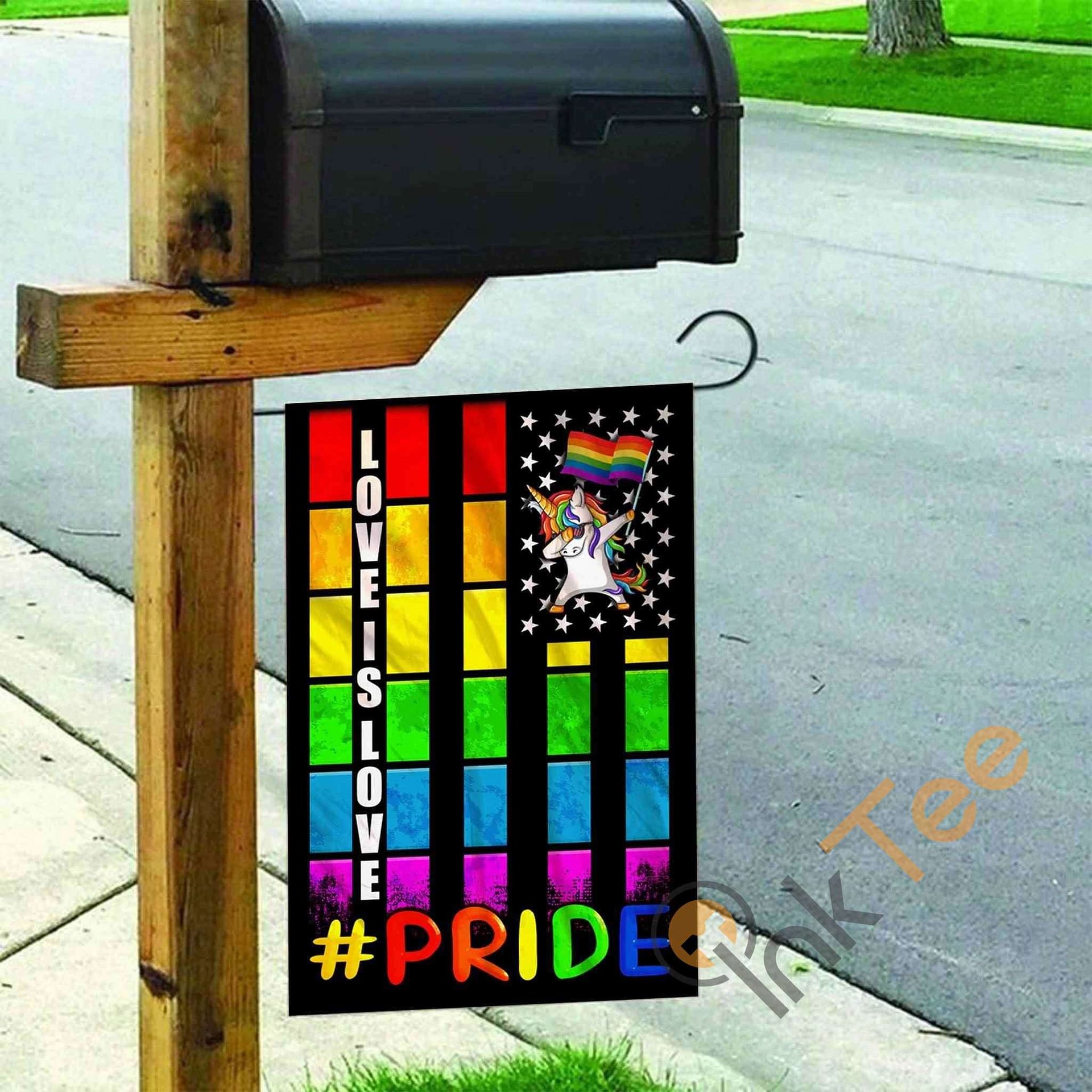 Inktee Store - Custom Love Is Love Unicorn Lgbt Pride Garden Flag Image