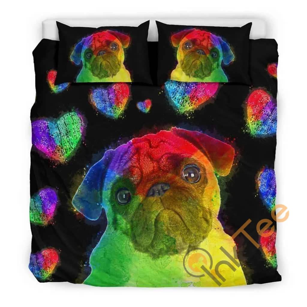 Custom Love Pug Quilt Bedding Sets