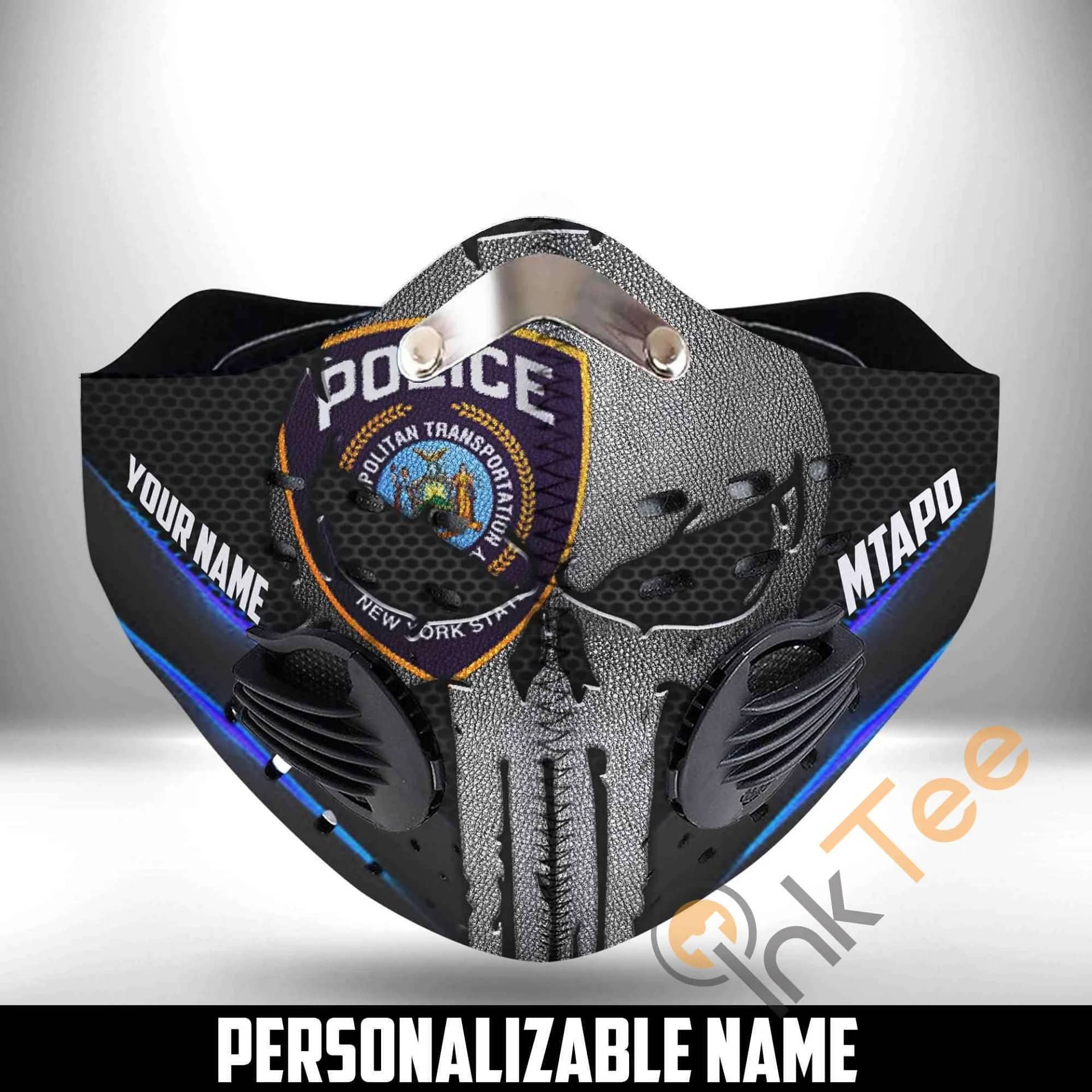 Custom Name Metropolitan Transportation Authority Police Department Filter Activated Carbon Pm 2.5 Face Mask